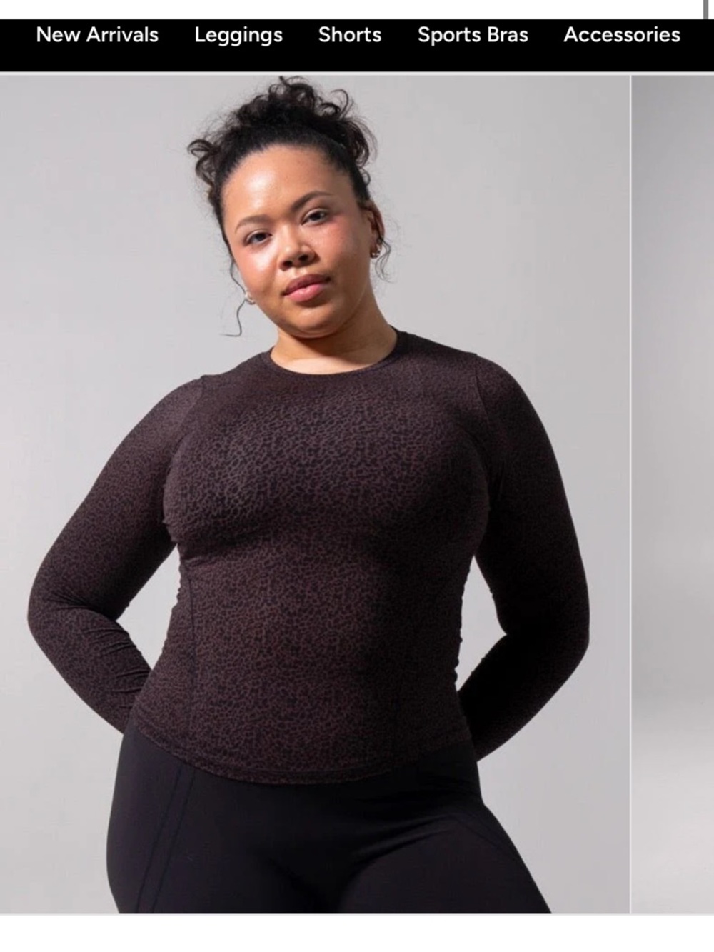 Buffbunny Halo long sleeve hip tee- leopard print